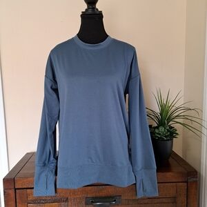 Bench Split Hem Long Sleeved Top Blue T-shirt Women's Small Soft Knit Tee